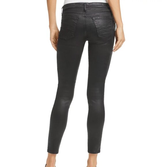 NEW AG Adriano Goldschmied The Legging Ankle Super Skinny Ankle Zip Coated Jeans - Picture 3 of 3